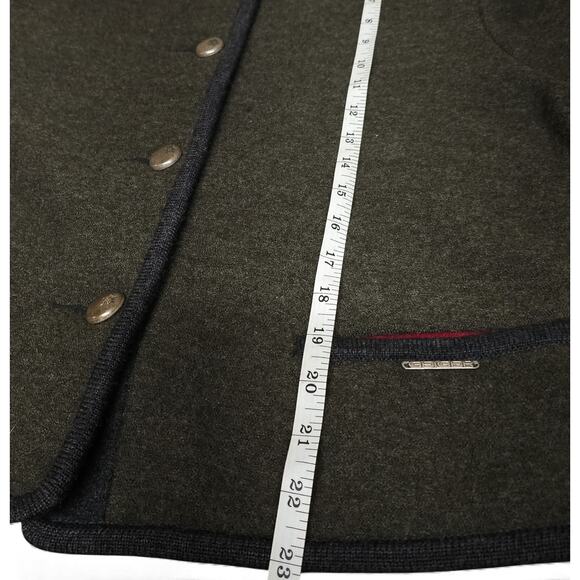 Vintage GEIGER Sweater Cardigan Tyrol Boiled Pure Wool Button Green Womens 42 - Picture 6 of 7
